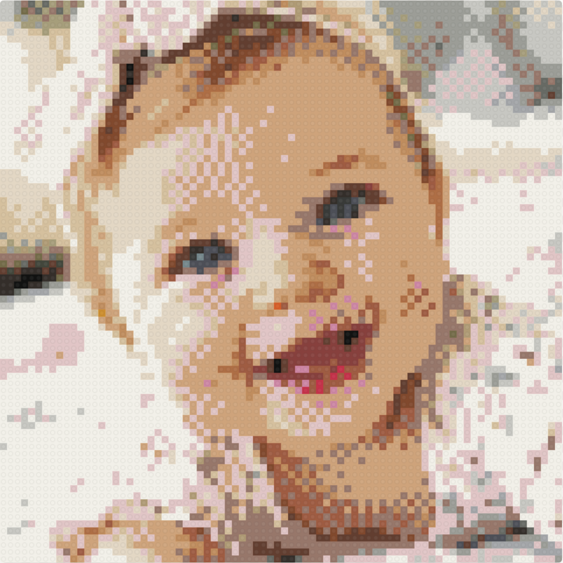 Brick mosaic of a baby