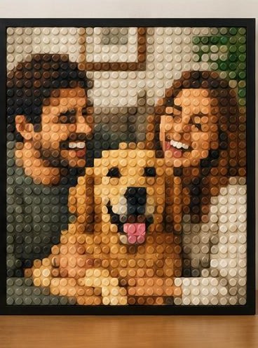 Everyday Moment photograph transformed into a round-brick mosaic