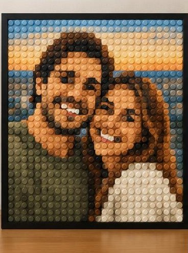 Favorite Photo photograph transformed into a round-brick mosaic