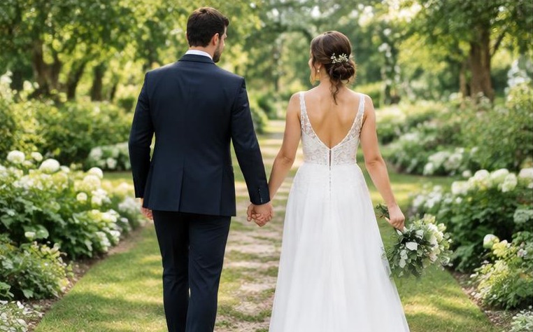 Wedding photograph: just married